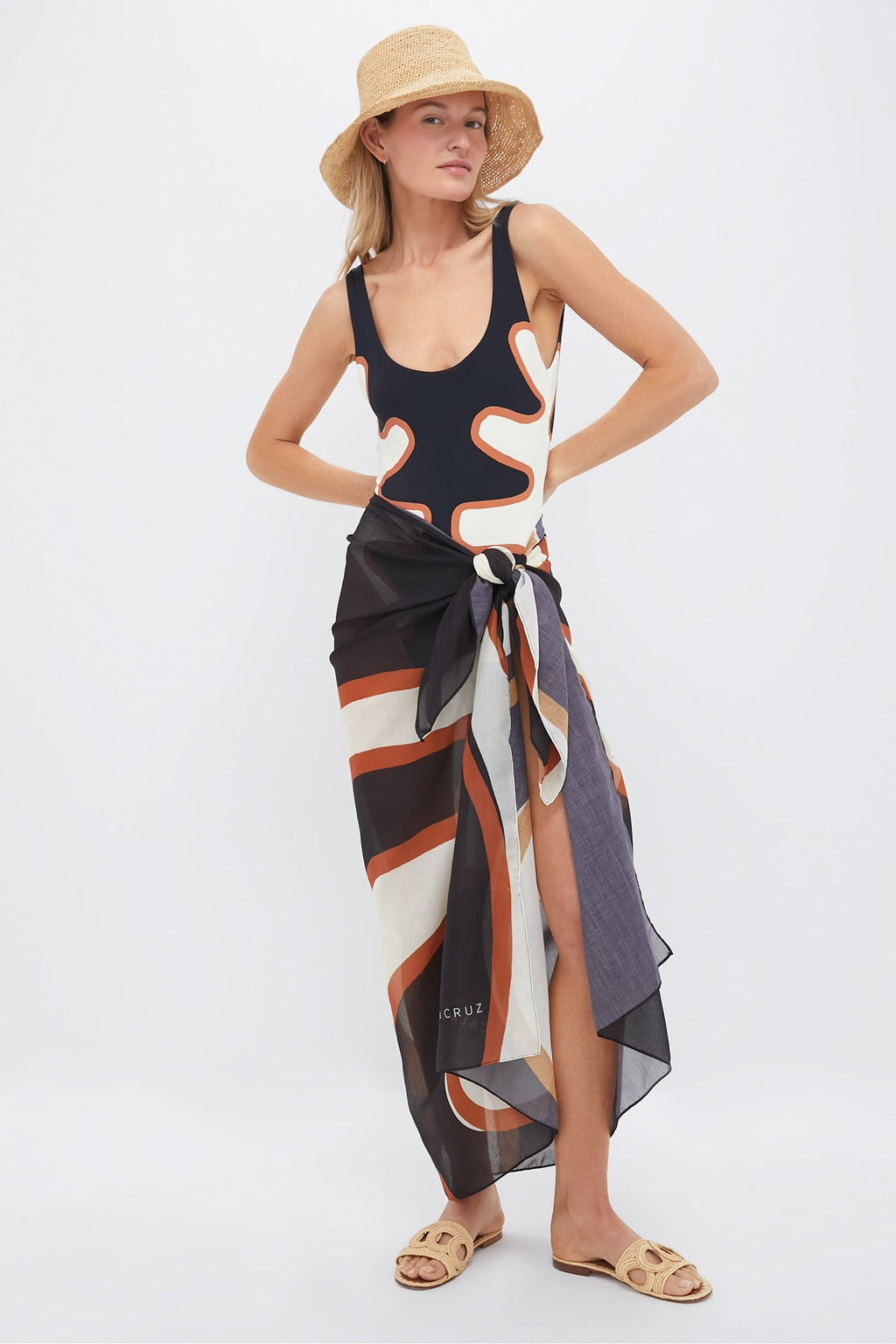 Preco Black and White Luana Sarong