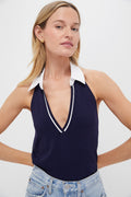 Navy Nadia Halterneck Polo