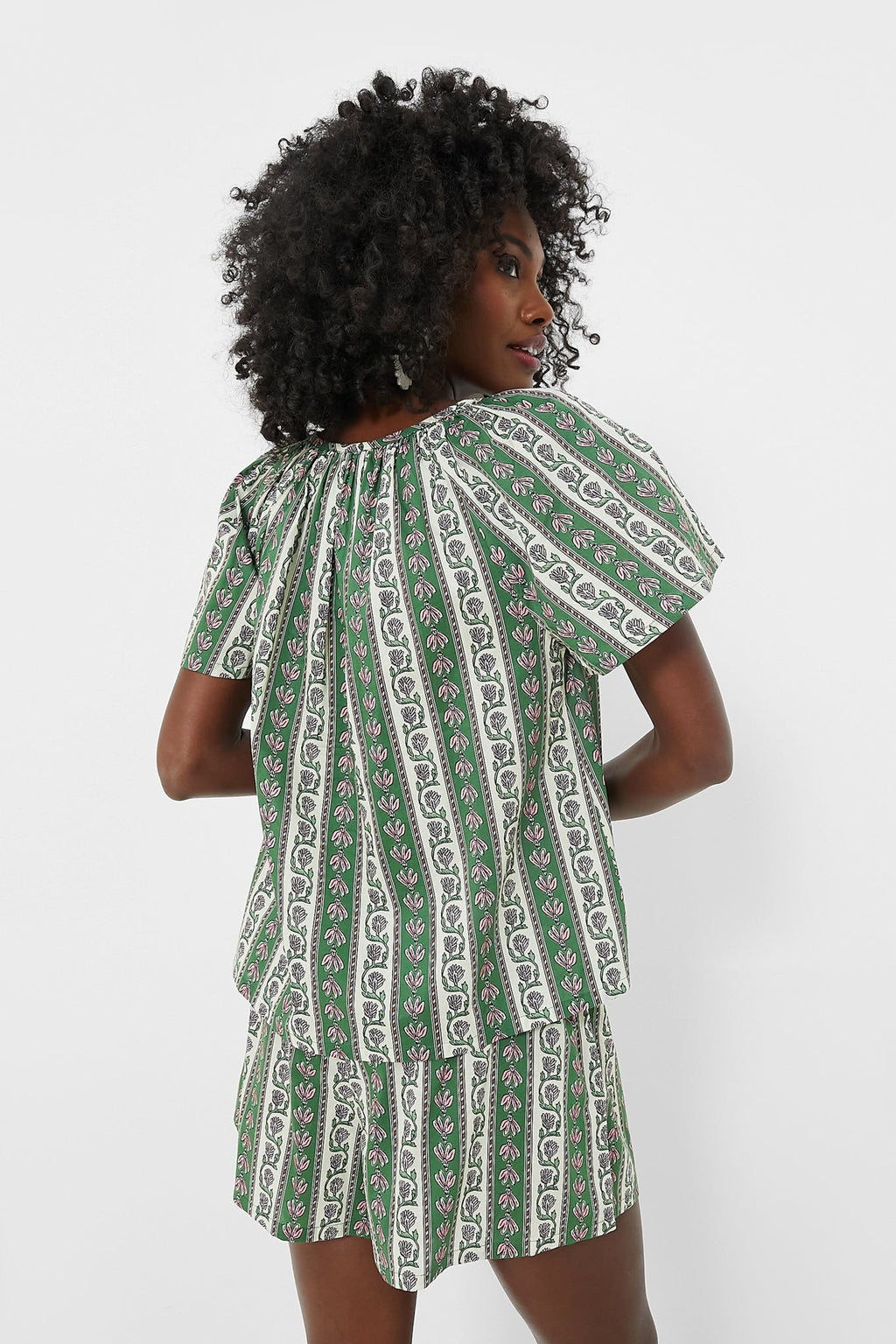 Fern and Floral Stripe Elena Top