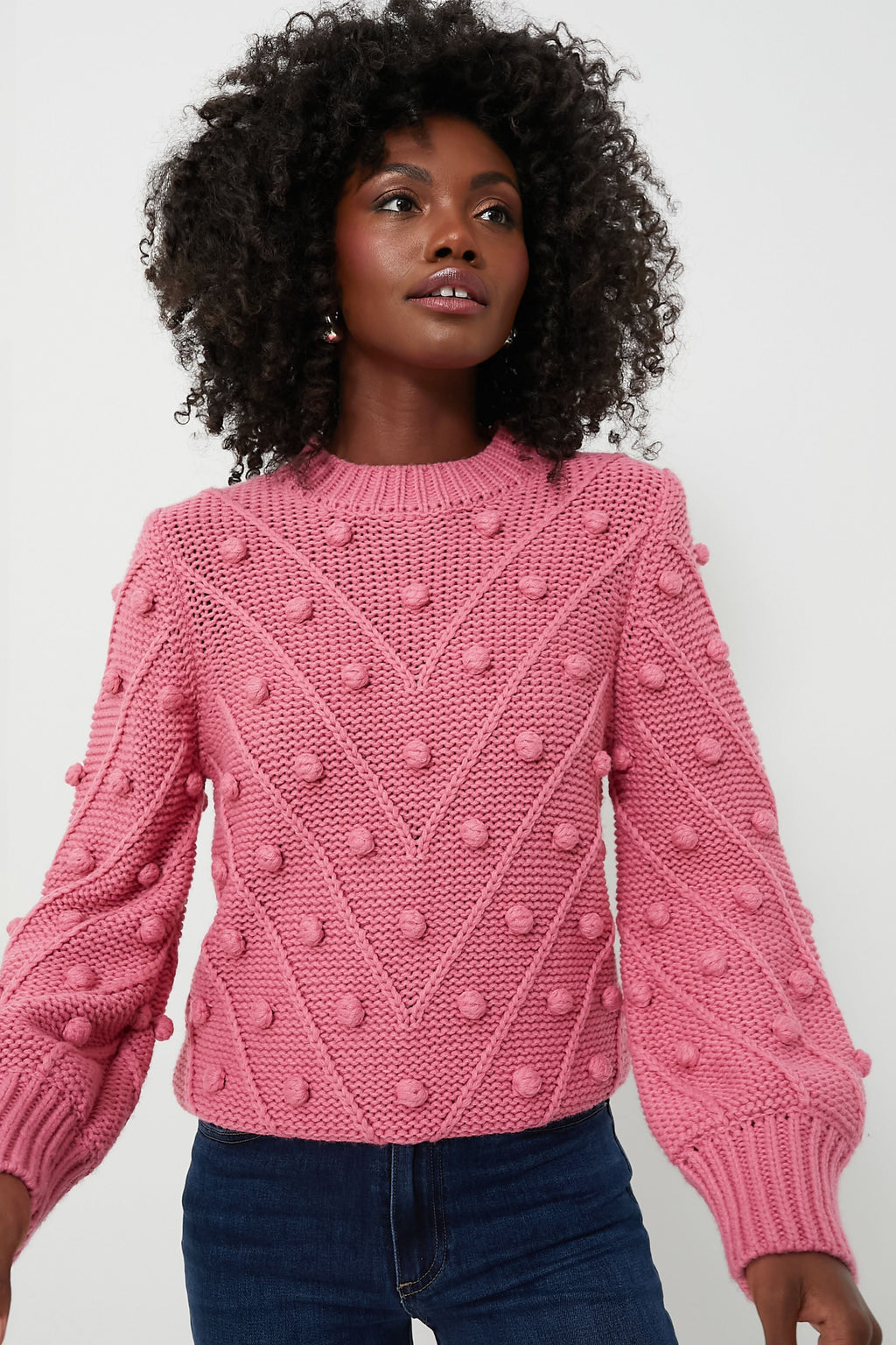 Punchy Pink PomPom Lainey Sweater