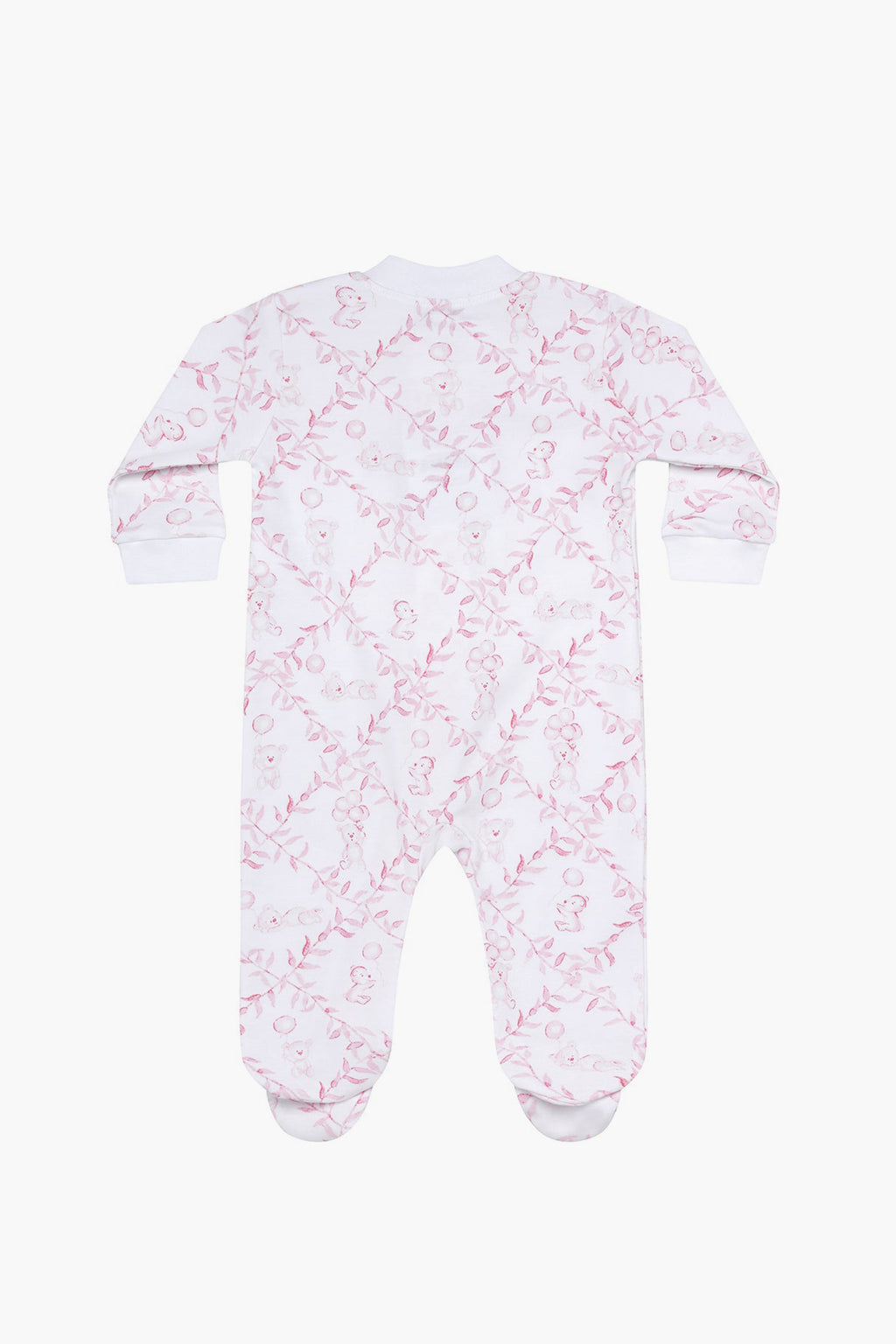 Pink Bears Trellace Zipper Footie
