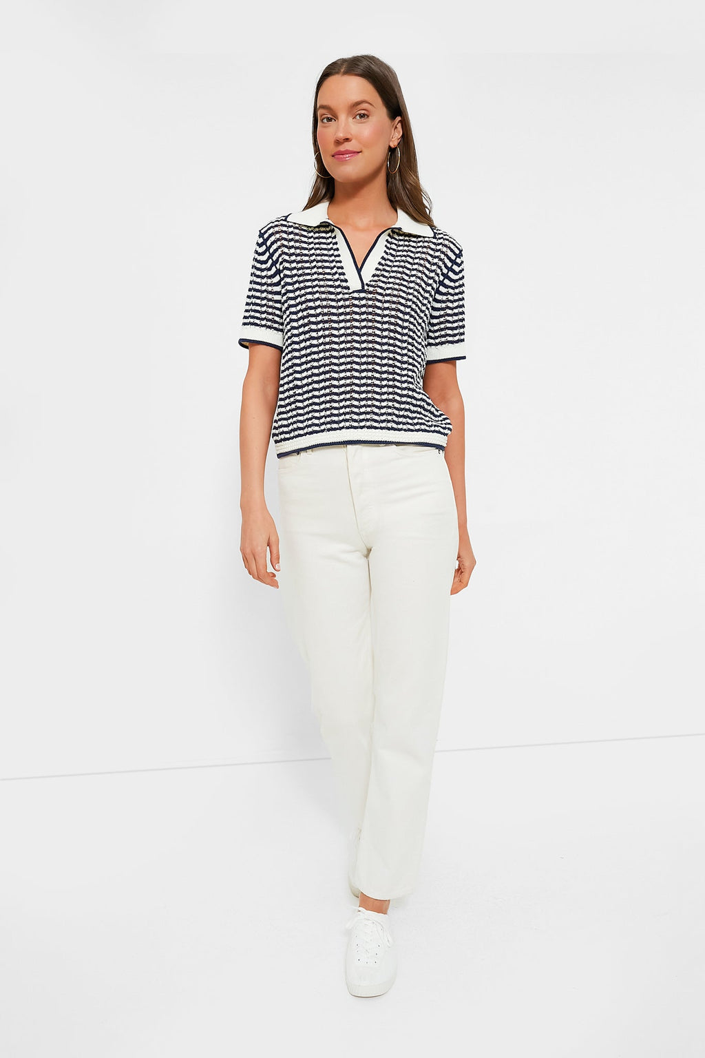 Midnight Stripe Short Sleeve Polo