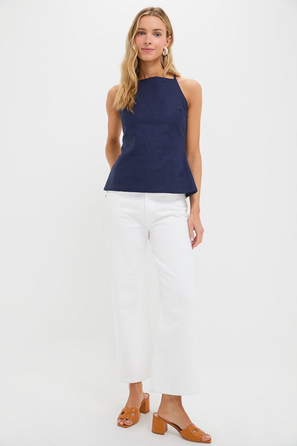Navy Eline Apron Top