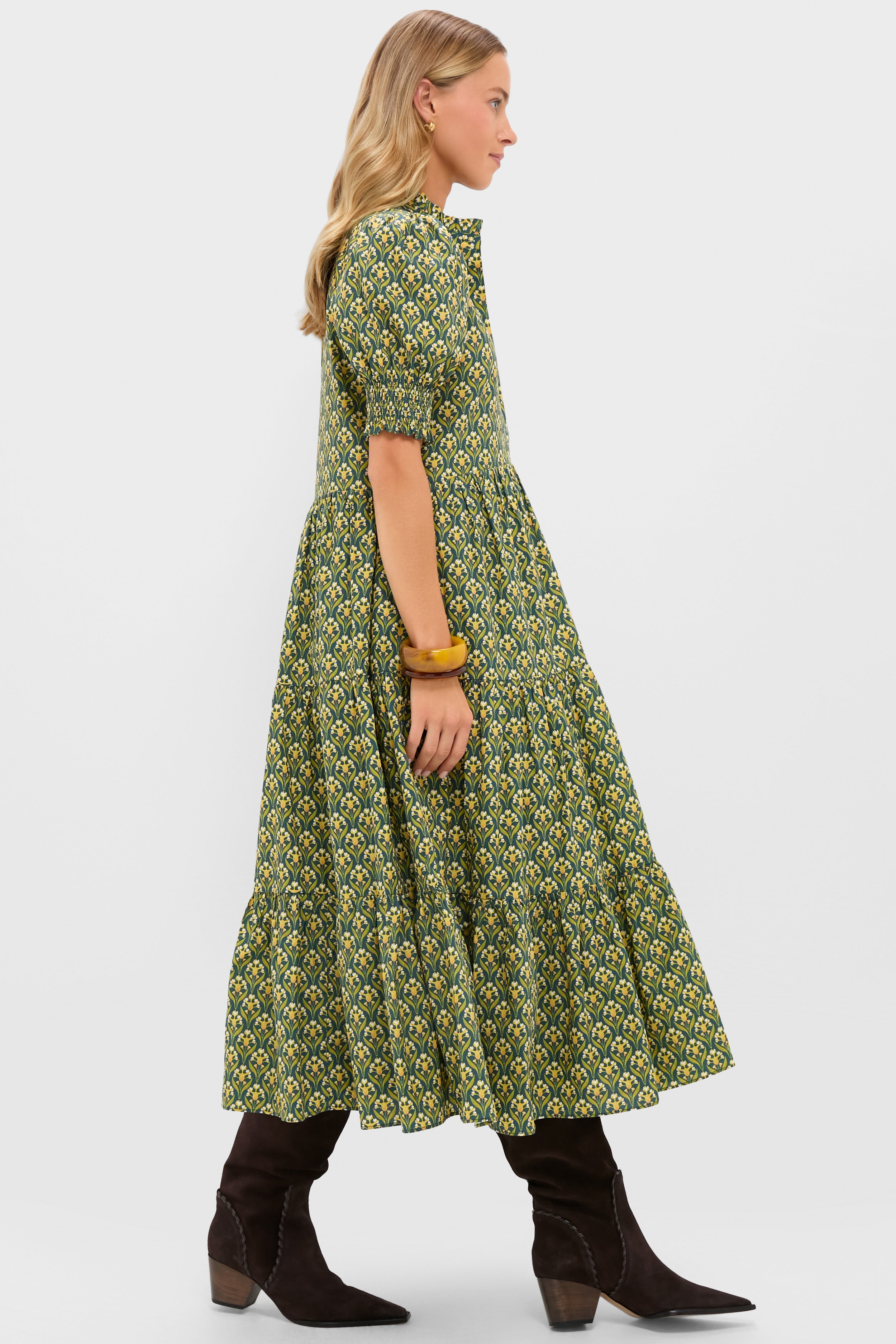 Forest Green Floral Bennett Maxi Dress