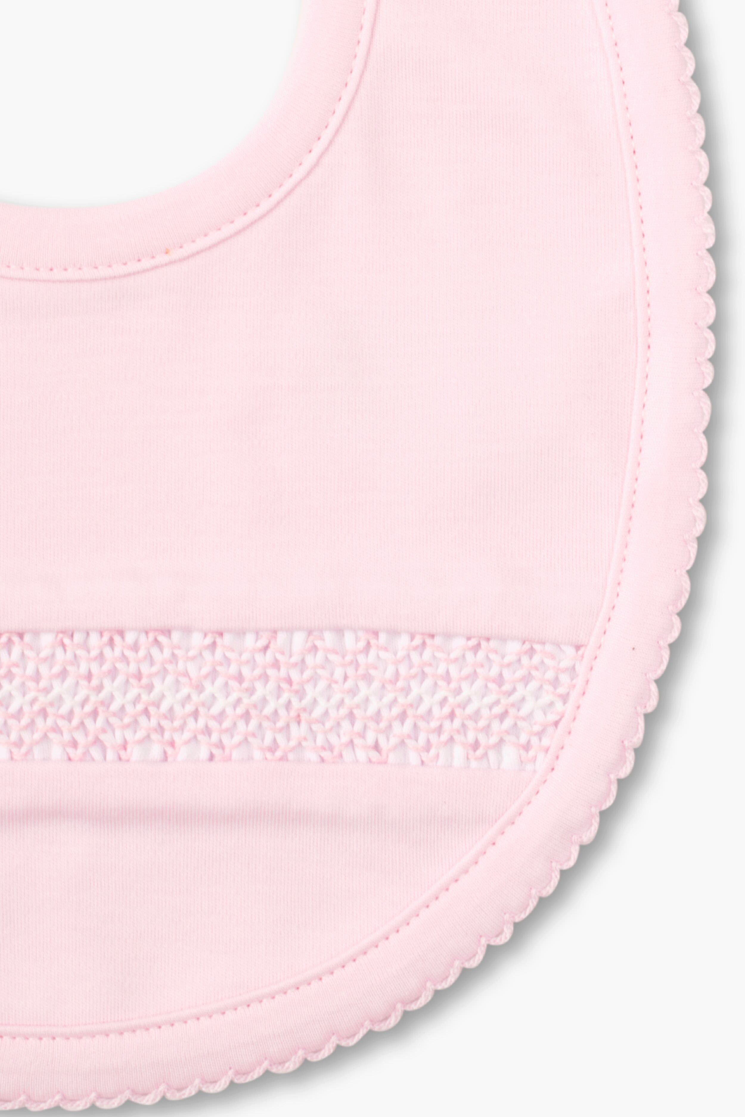 Pink Hand Smocked Bib