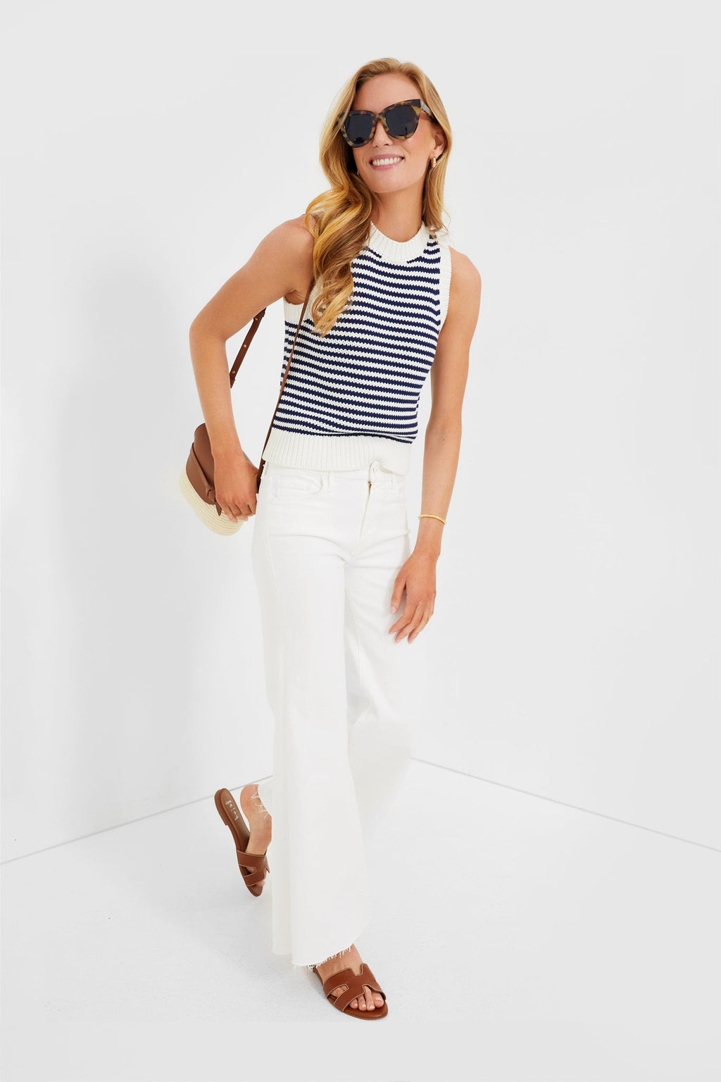 Powder Stripe Chunky Tank Sweater