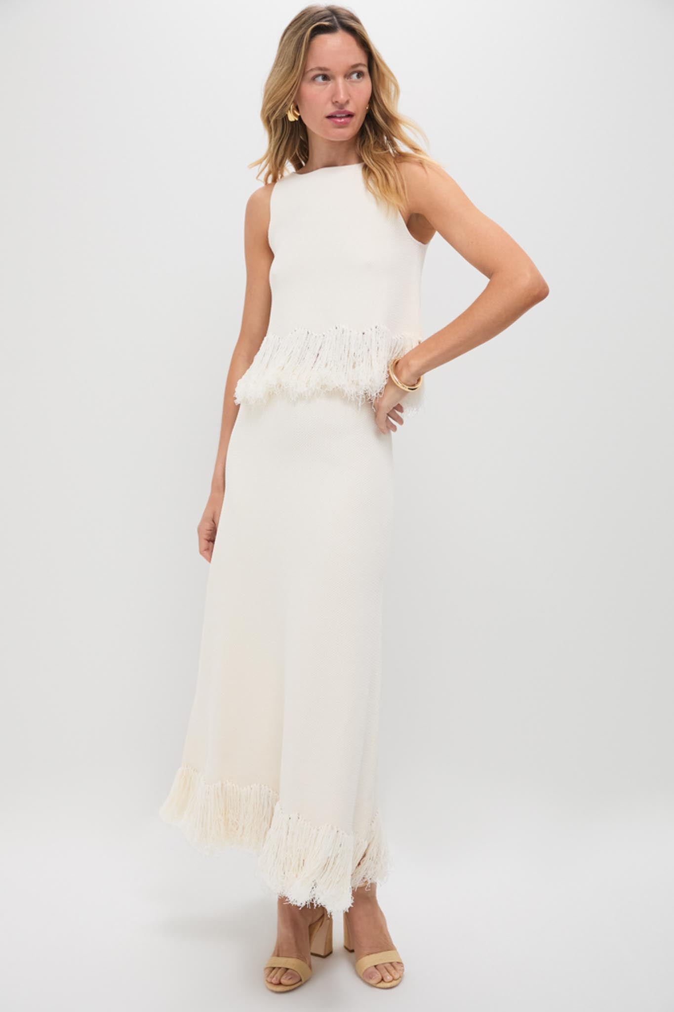 Parchment Kelany Fringe Knit Top
