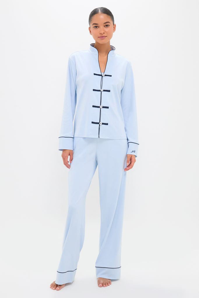 Light Blue Pima Cotton Wilford Women's Pajama Set