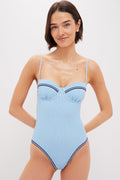 French Blue Brule Stripe Alma One Piece