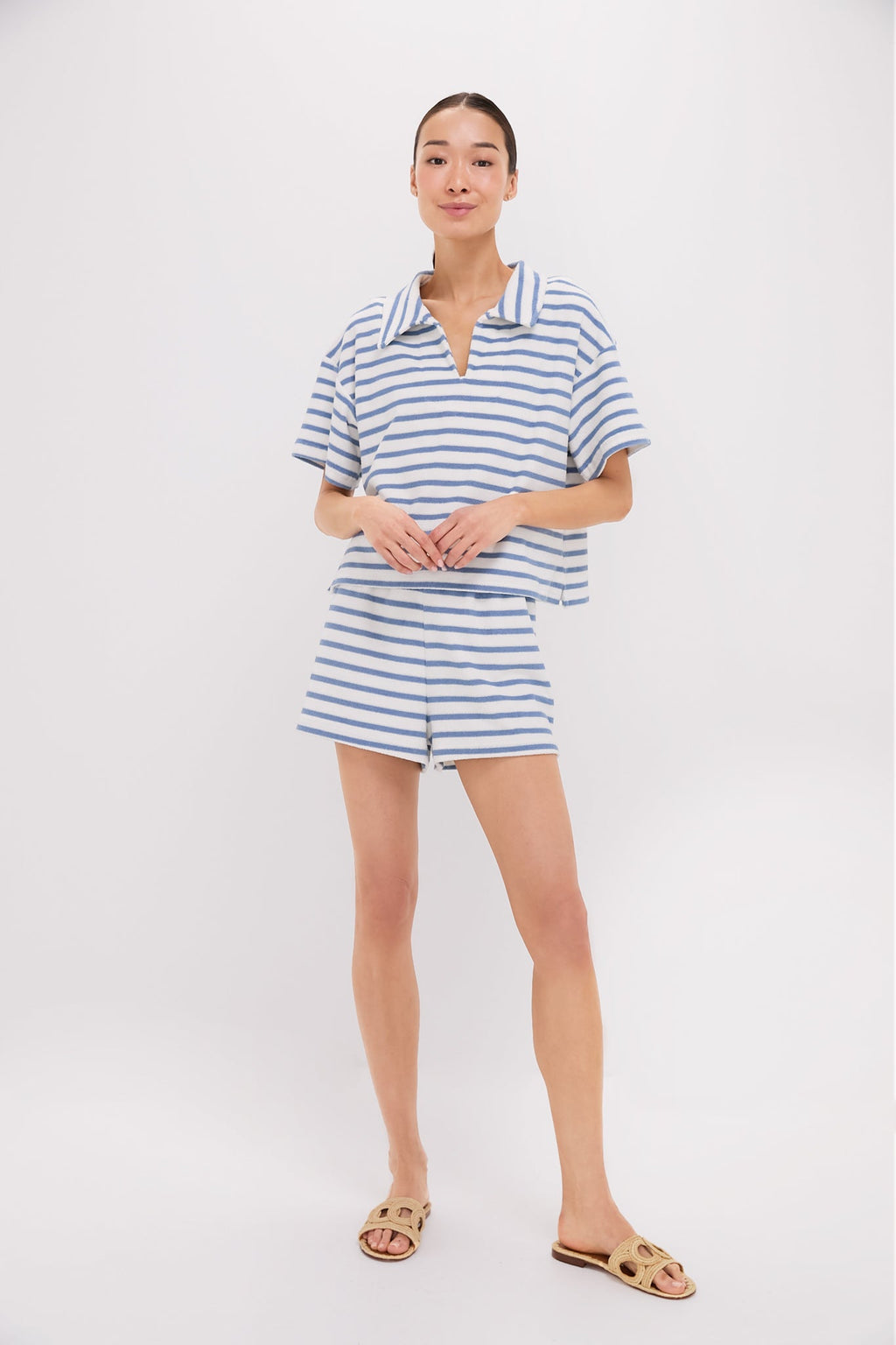 Striped Terrycloth Driftwood Shorts