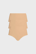 Beige Classic High Rise Bikini 3 Pack