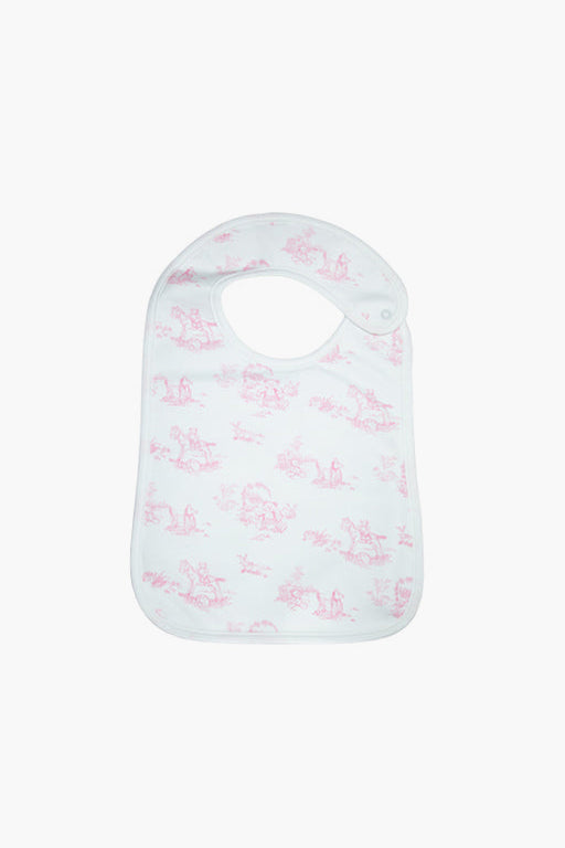 Pink Toile Feeding Bib