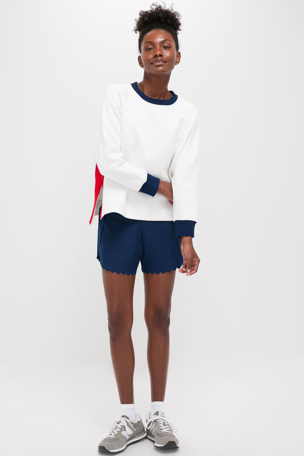 Navy Scallop Performance Jersey Marisa Short