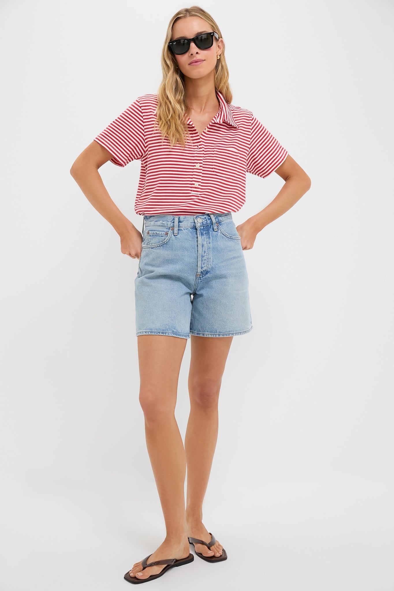Sun Cherry Stripe The Lacrosse Polo