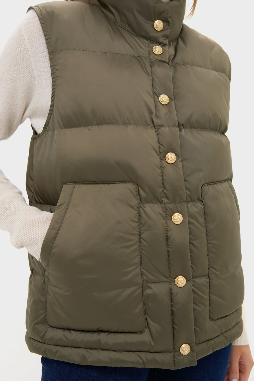 Olive Green Inez Puffer Vest