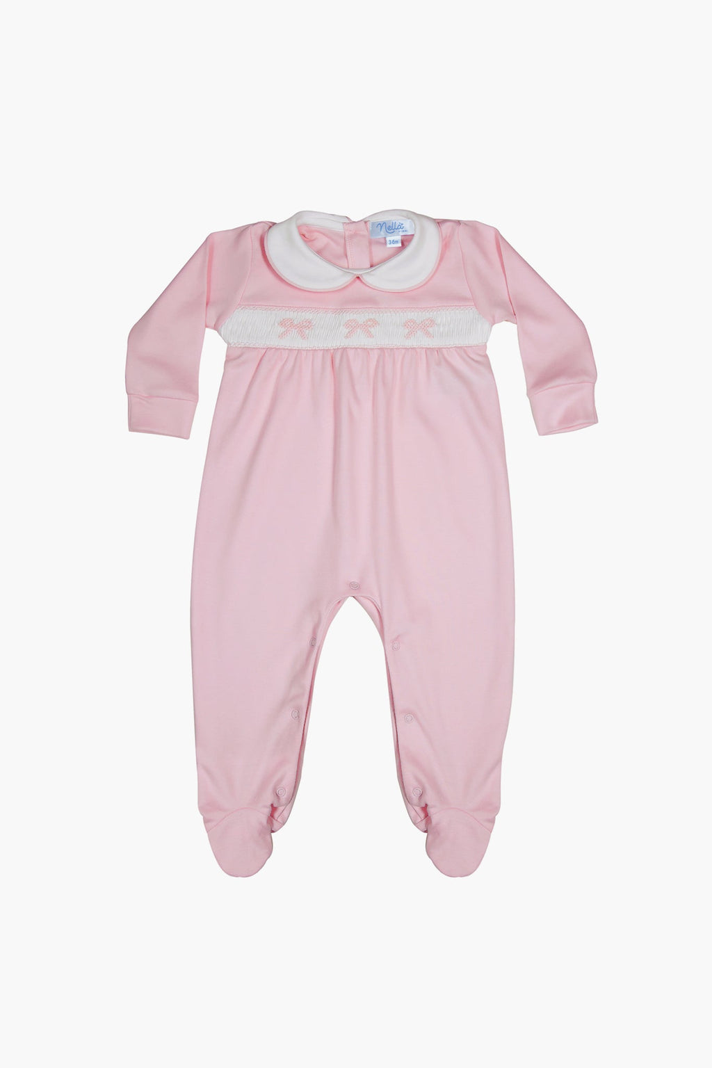 Bows Smocked Baby Girl Footie