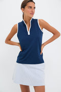 Navy Sleeveless Performance Jersey Connors Mock Neck