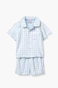 Light Blue Gingham Short Set