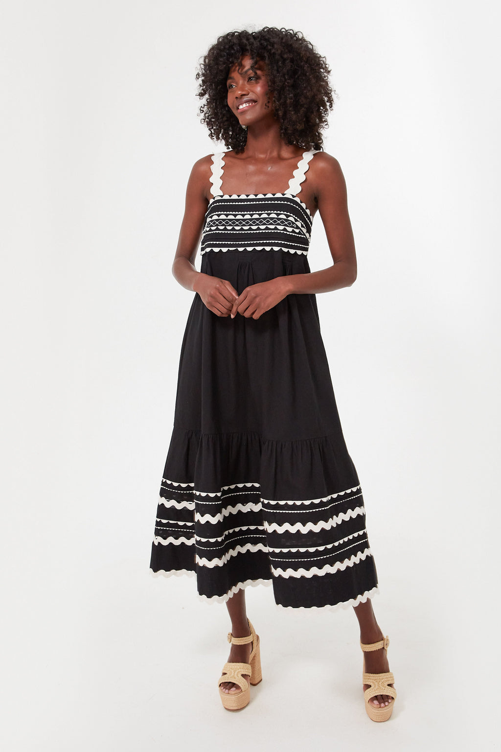 Black Ryleigh Ric Rac Sleeveless Dress