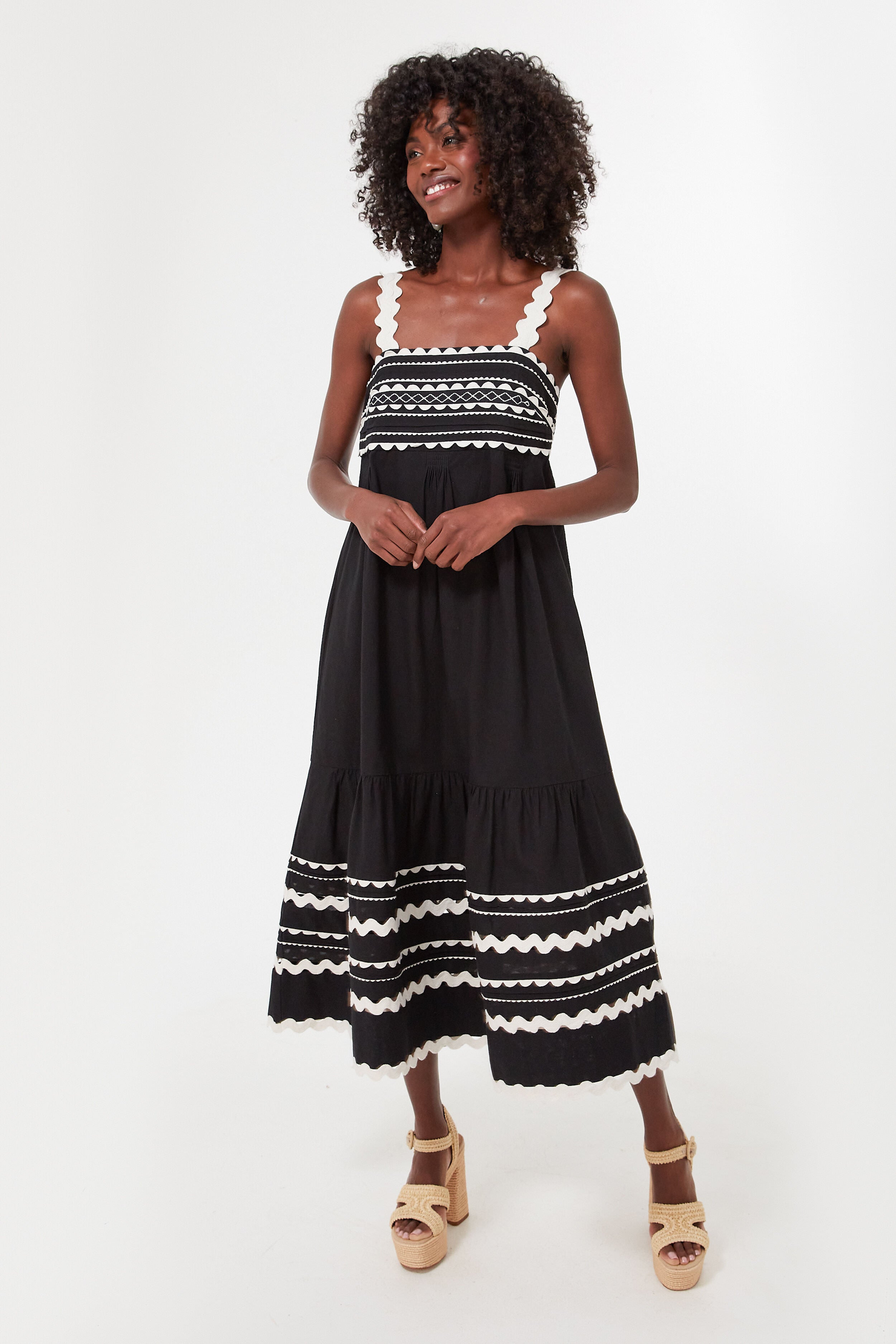 Black Ryleigh Ric Rac Sleeveless Dress
