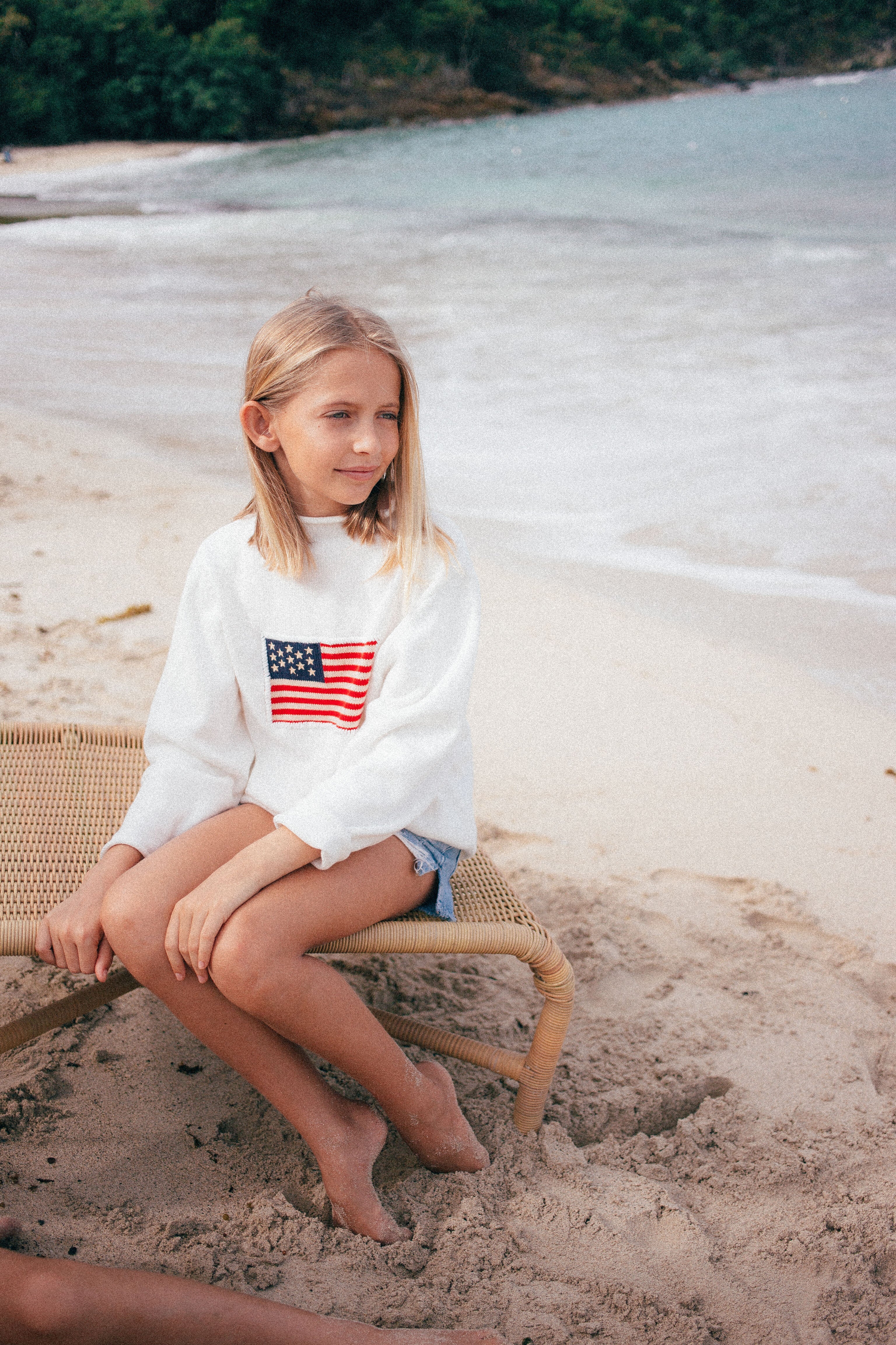 Kid's Ivory Americana Sweater