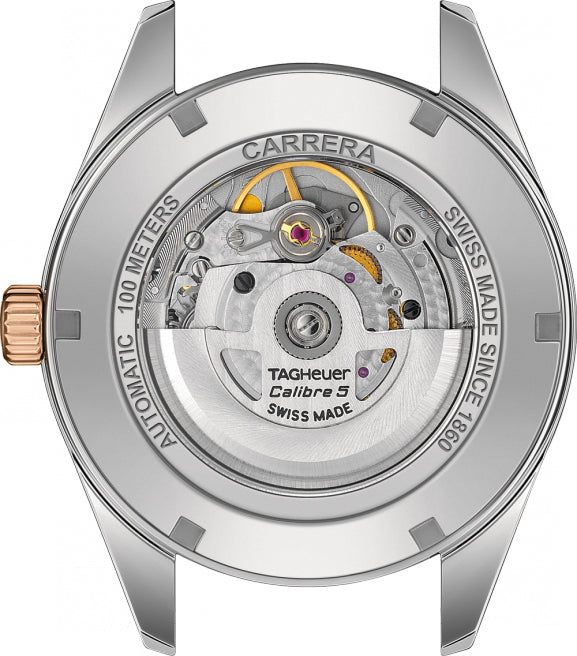 Tag Heuer Carrera Grey Dial Rose Gold & Steel Men's Watch WAR215E.BD0784