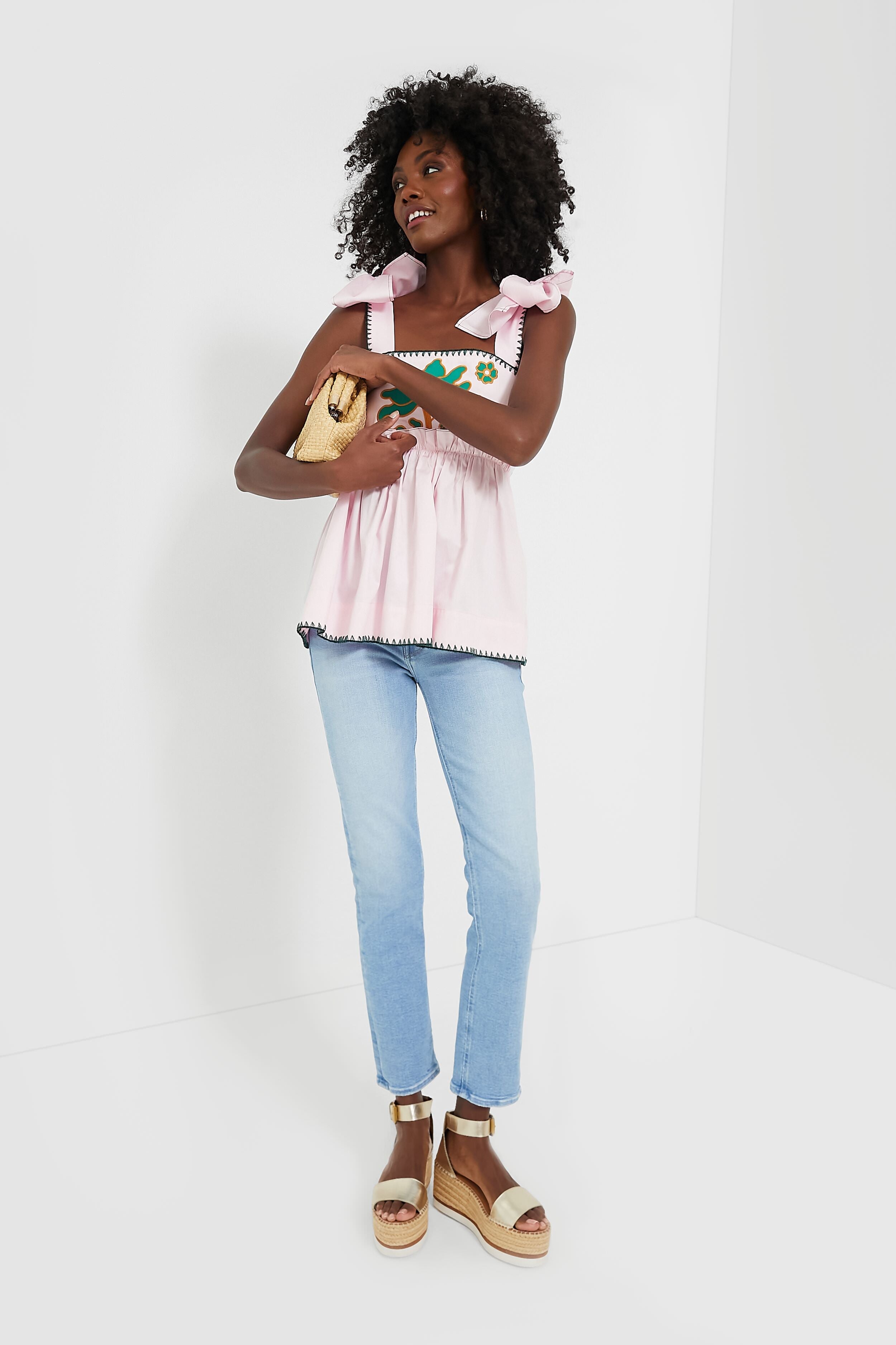 Pink and Green Perla Top