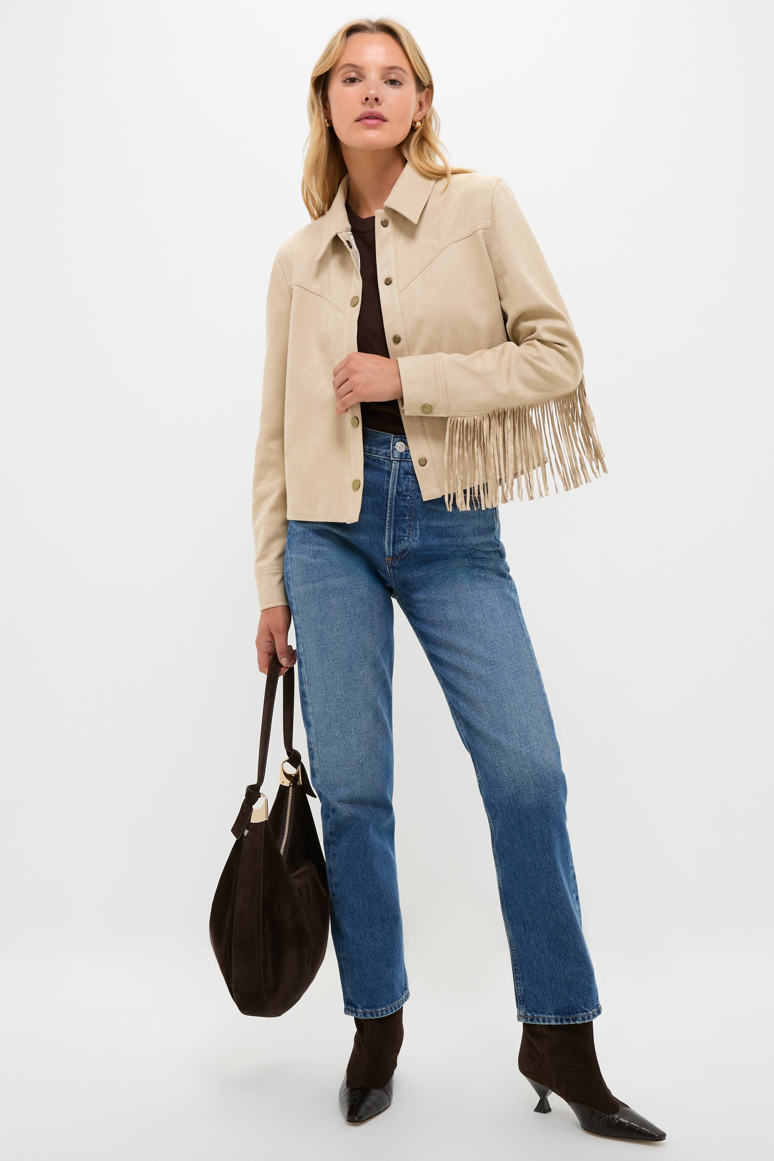 Biscotti Faux Suede Fringe Lauren Jacket