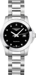 Longines Conquest Black Dial Steel Women's Watch L3.376.4.57.6