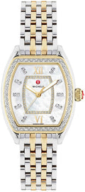 Michele Releve Mother of Pearl Diamond Two Tone Women's Watch MWW19B000002