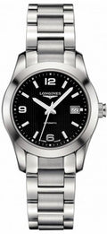 Longines Conquest Black Dial Steel 29.5mm Women's Watch L2.285.4.56.6