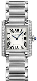 Cartier Tank Francaise Diamond Stainless Steel Women's Watch W4TA0009