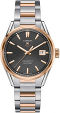 Tag Heuer Carrera Grey Dial Rose Gold & Steel Men's Watch WAR215E.BD0784