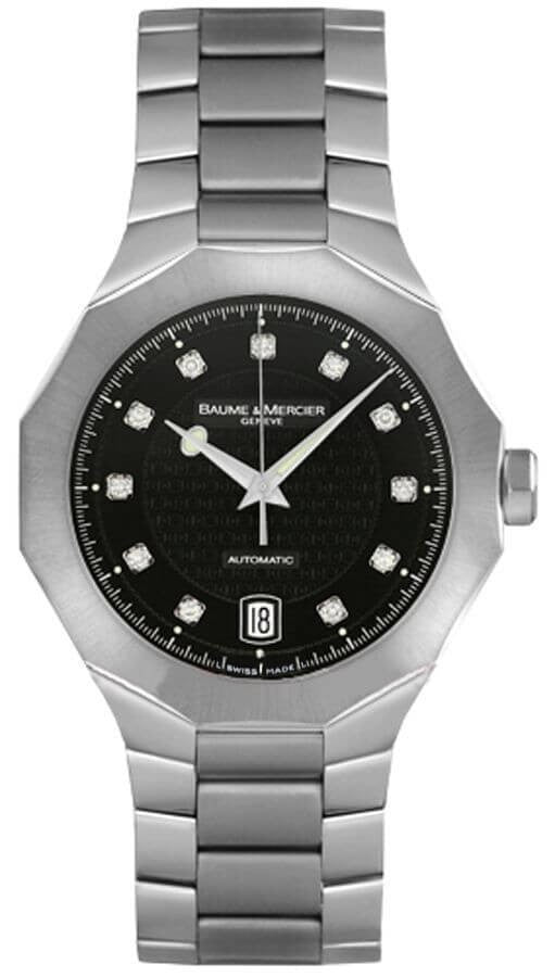 Baume & Mercier Riviera Black Dial Diamonds Unisex Watch 8714