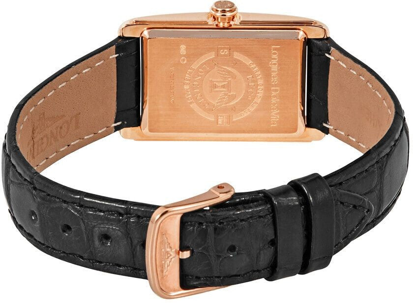 Longines DolceVita Black Dial 18k Rose Gold Diamond Women's Watch L5.255.9.57.0