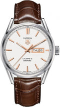 Tag Heuer Carrera Day Date Silver Dial Men's Watch WAR201D.FC6291