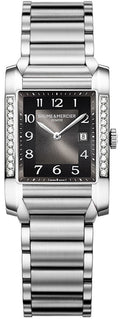 Baume & Mercier Hampton Rectangular Stainless Steel Diamond Luxury Watch 10022