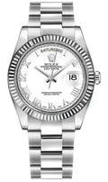 Rolex Day-Date 36 Silver Roman Numeral Dial Gold Watch 118239-0088