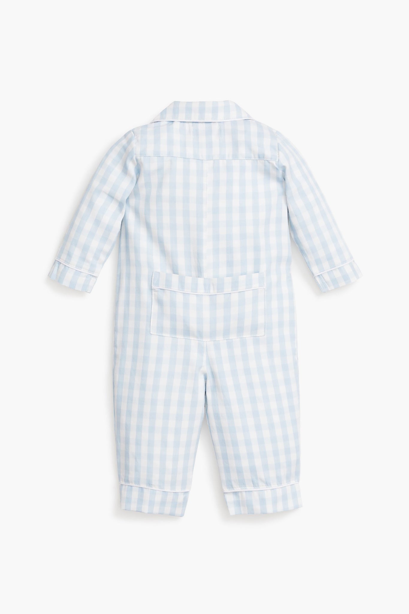 Infant Light Blue Gingham Romper