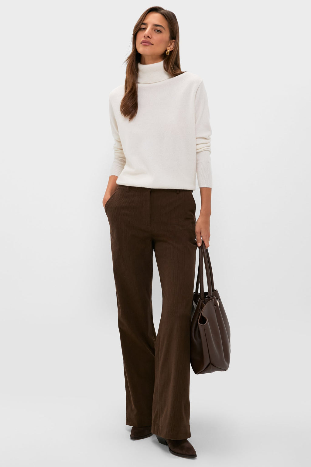 Ivory Cashmere Turtleneck Sweater