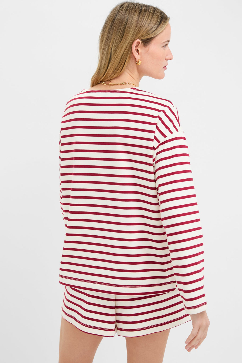 Red and Ivory Stripe Knit Odie Tee