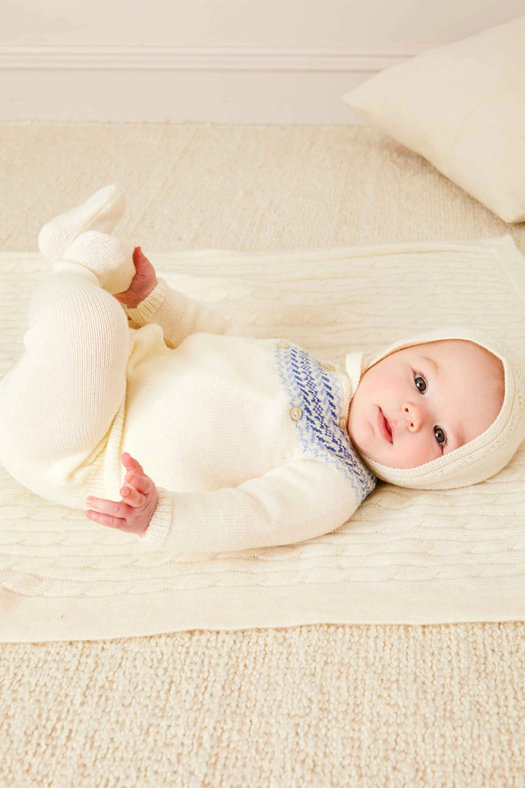 Fair Isle Knitted Set in Cream